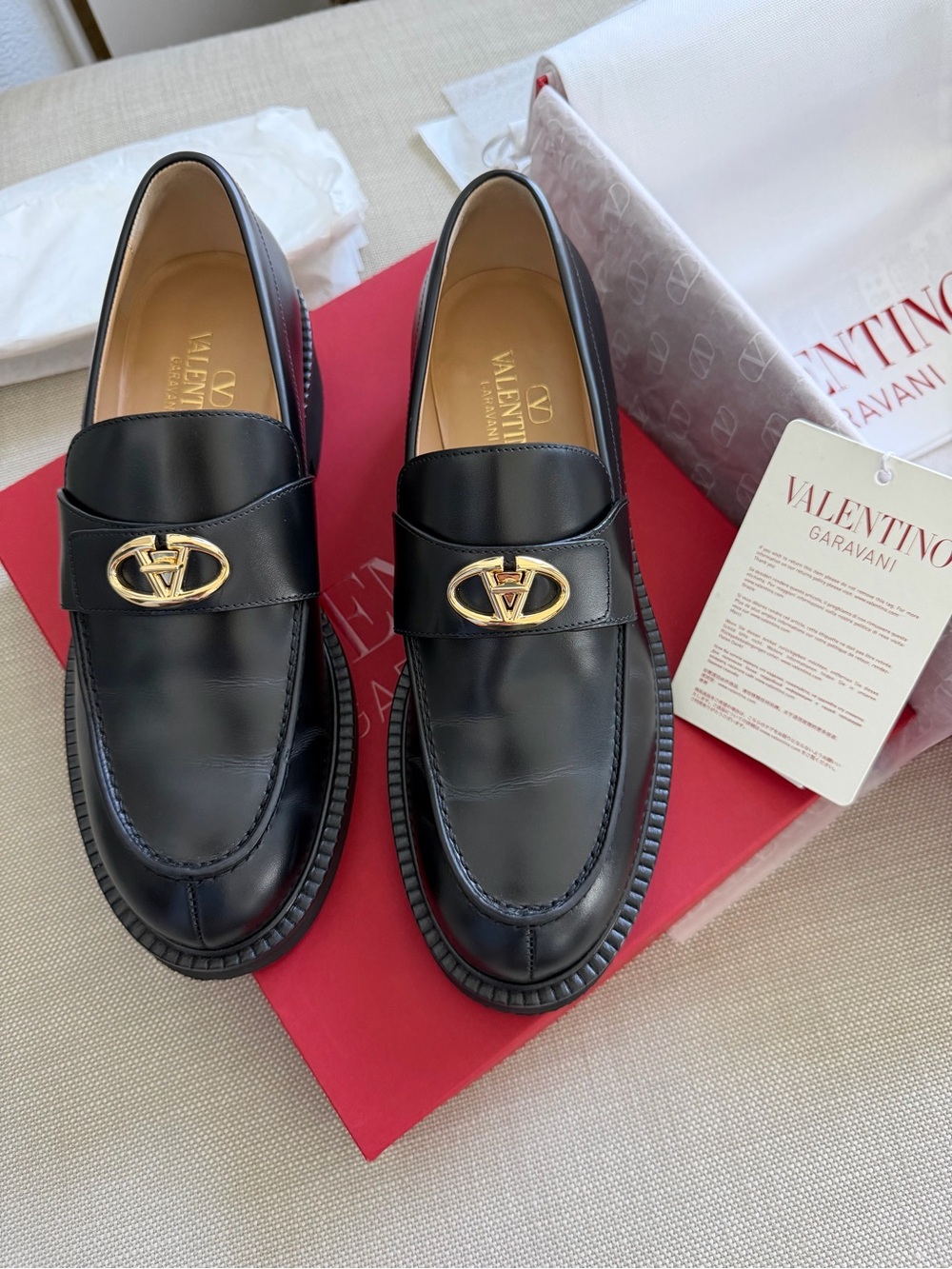 Valentino VLogo Locker Calfskin Loafers 40mm